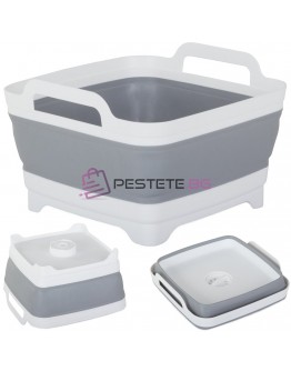 Силиконова сгъваема купа с тапа за източване